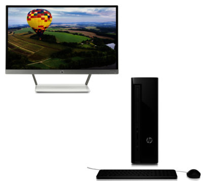 HP Slimline 450 Desktop PC & Pavilion 24xw Full HD 23.8  IPS LED Monitor Bundle